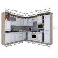 Bucatarie de Colt LEEA ART CORNER FRONT MDF CANYON 260-280 DR. K002 / decor 258